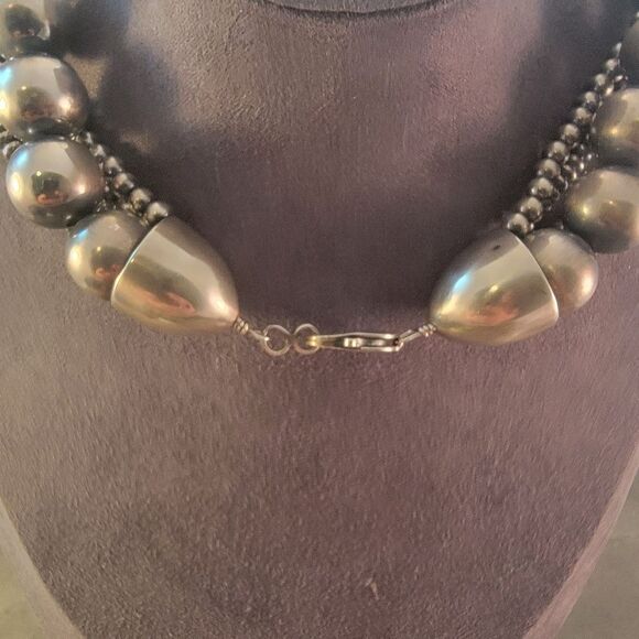 Sterling Six Strand Variable Bead Southwestern Necklace - Picture 8 of 10